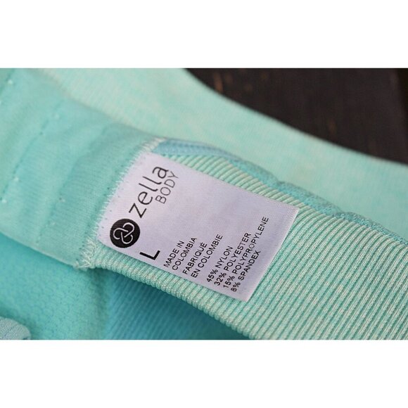 New w/Tags - Zella Body Large - “Spark” Racerback Sports Bra, Space Dye, Teal - Picture 6 of 12
